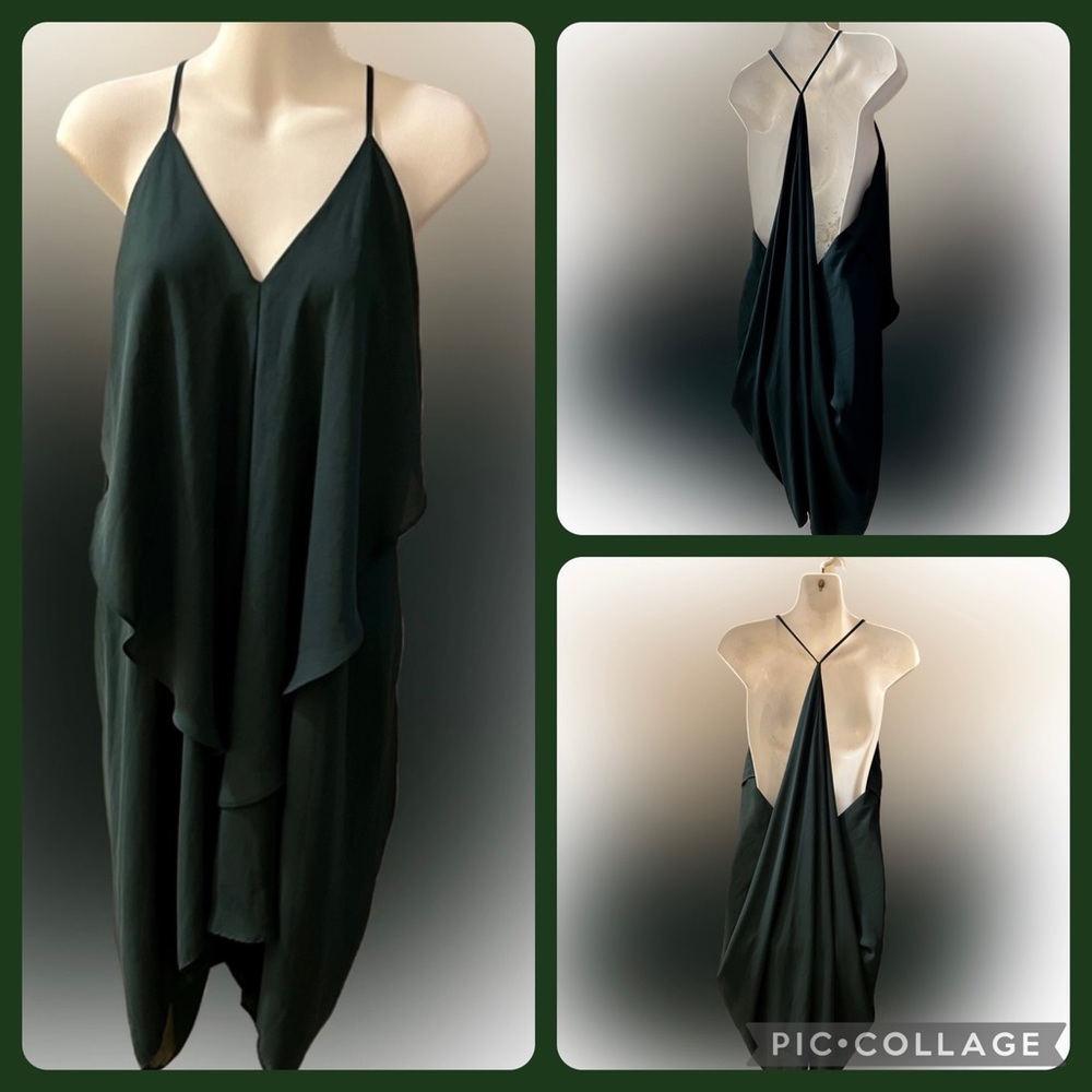 New Charlotte Russe Jade Green Asymmetrical Open Back Party dress Medium